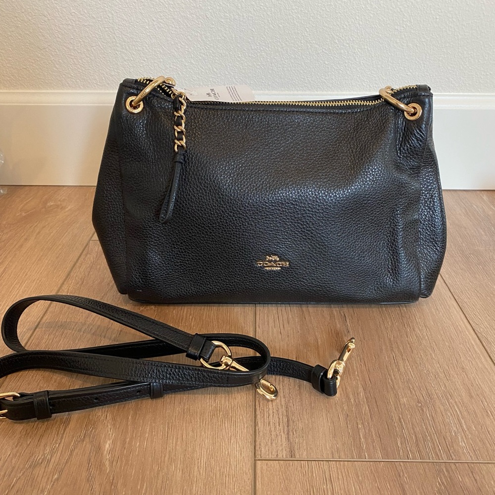 SMALL MIA SHOULDER BAG (COACH F73196)
BLACK/GOLD
COACH STYLE # F73196